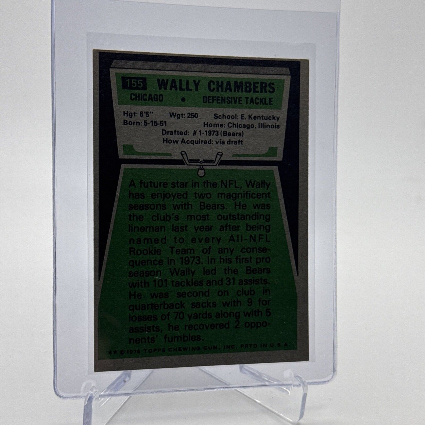 1975 Topps Wally Chambers Football Card #155 NM Quality #5 FREE SHIPPING