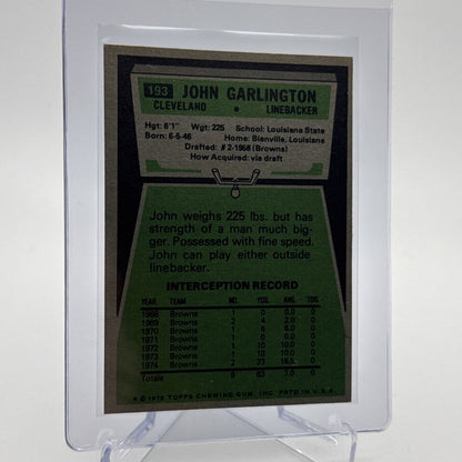 1975 Topps John Garlington Football Card #193 NM Quality FREE SHIPPING