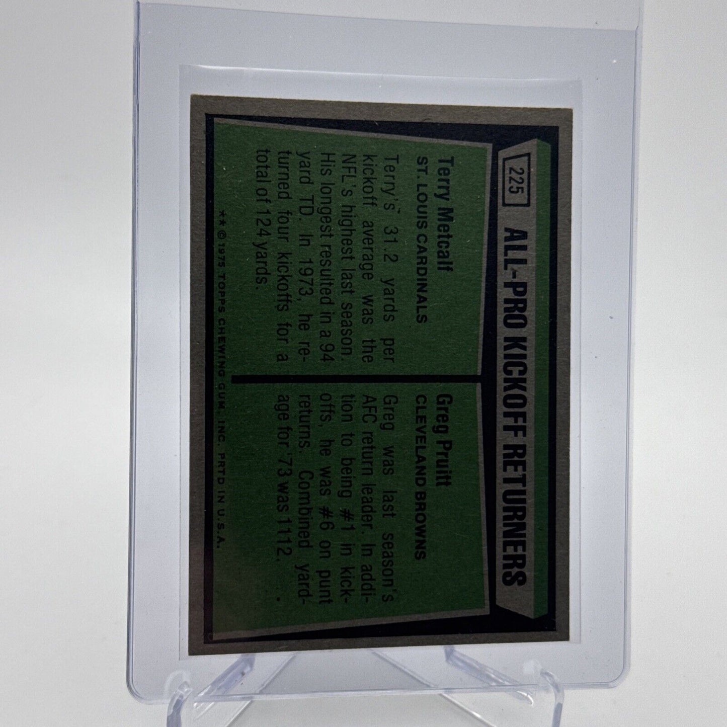 1975 Topps 1974 All-Pro Kick Returners Football Card #225 NM #3 FREE SHIPPING