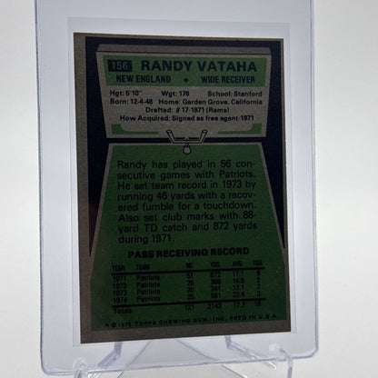1975 Topps Randy Vataha Football Card #156 NM Quality #4 FREE SHIPPING