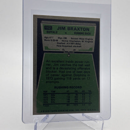 1975 Topps Jim Braxton Football Card #142 NM Quality #5 FREE SHIPPING
