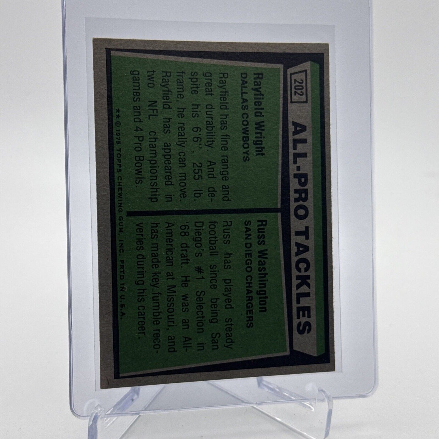 1975 Topps 1974 All-Pro Tackles Football Card #202 NM Quality #5 FREE SHIPPING