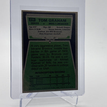 1975 Topps Tom Graham Football Card #239 NM Quality #2 FREE SHIPPING
