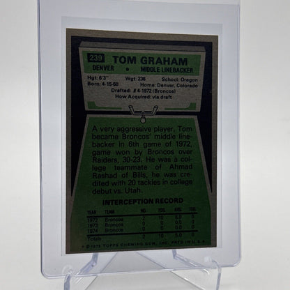 1975 Topps Tom Graham Football Card #239 NM Quality #3 FREE SHIPPING
