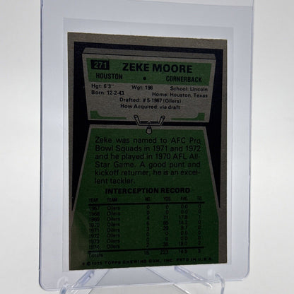 1975 Topps Zeke Moore Football Card #271 NM Quality #5 FREE SHIPPING