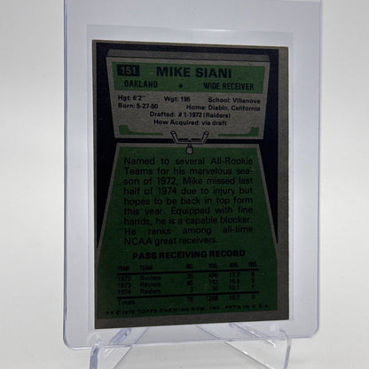 1975 Topps Mike Siani Football Card #151 NM Quality #4 FREE SHIPPING