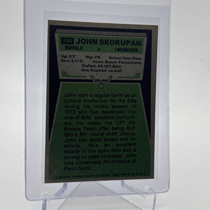 1975 Topps John Skorupan Football Card #246 NM Quality #2 FREE SHIPPING