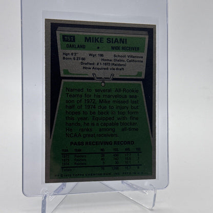 1975 Topps Mike Siani Football Card #151 NM Quality #5 FREE SHIPPING