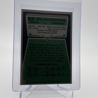1975 Topps Willie Rodgers Rookie Football Card #166 NM Quality #4 FREE SHIPPING