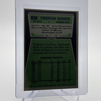 1975 Topps Emerson Boozer Football Card #67 NM Quality #6 FREE SHIPPING