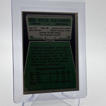 1975 Topps Willie Alexander Football Card #139 NM Quality #2 FREE SHIPPING