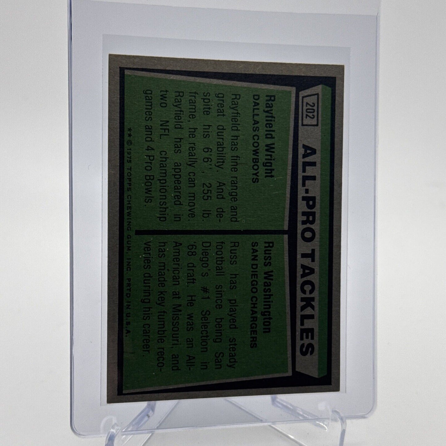 1975 Topps 1974 All-Pro Tackles Football Card #202 NM Quality #3 FREE SHIPPING