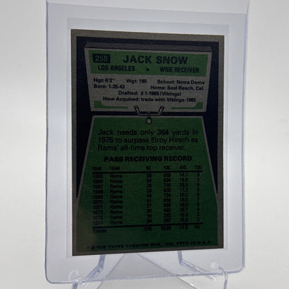 1975 Topps Jack Snow Football Card #258 NM Quality #2 FREE SHIPPING