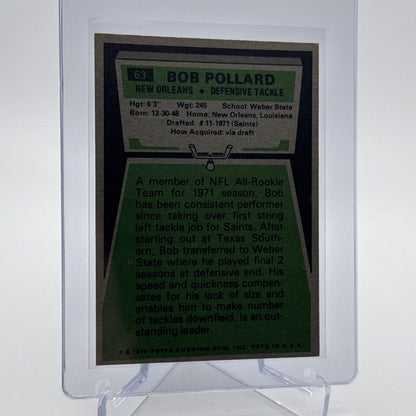 1975 Topps Bob Pollard Football Card #63 NM Quality #6 FREE SHIPPING