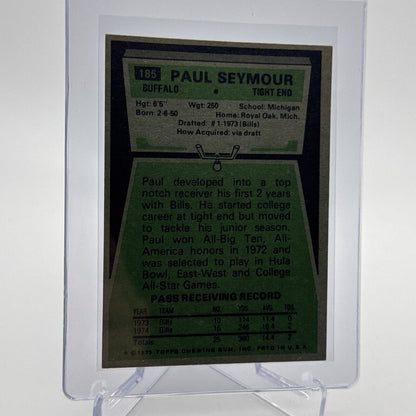 1975 Topps Paul Seymour Football Card #185 NM Quality #2 FREE SHIPPING