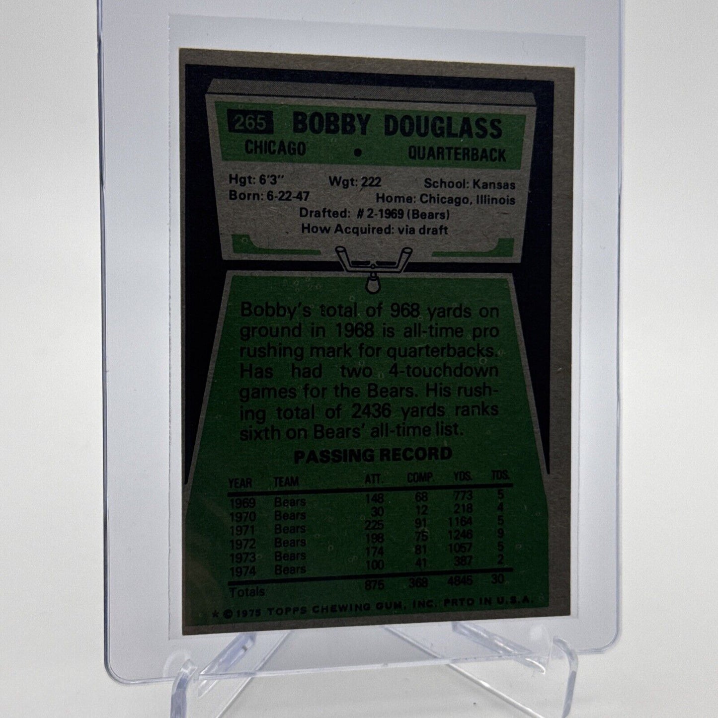 1975 Topps Bobby Douglass Football Card #265 NM Quality #3 FREE SHIPPING