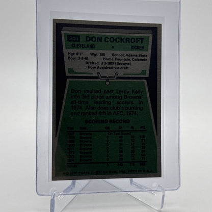 1975 Topps Don Cockroft Football Card #244 NM Quality #4 FREE SHIPPING