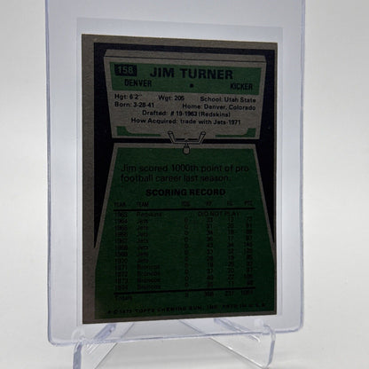 1975 Topps Jim Turner Football Card #158 NM Quality #2 FREE SHIPPING