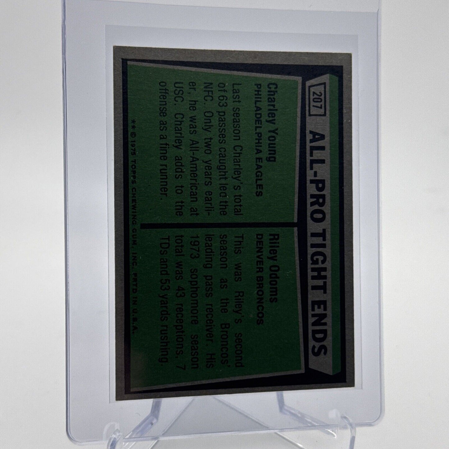 1975 Topps 1974 All-Pro Tight Ends Football Card #207 NM Quality 3 FREE SHIPPING