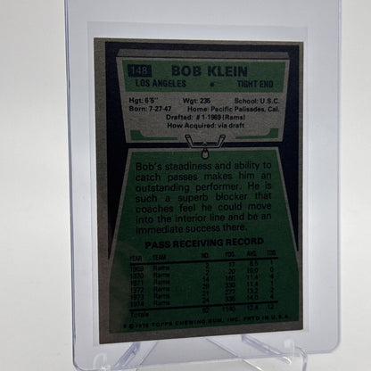 1975 Topps Bob Klein Football Card #148 NM Quality #3 FREE SHIPPING