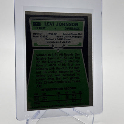1975 Topps Levi Johnson Football Card #119 NM Quality #6 FREE SHIPPING