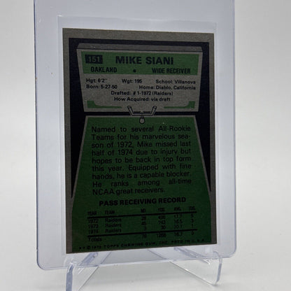1975 Topps Mike Siani Football Card #151 NM Quality #2 FREE SHIPPING