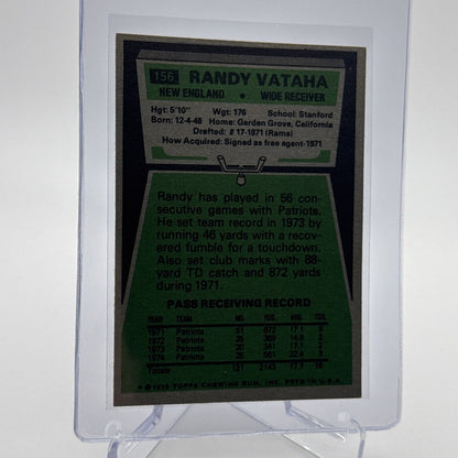1975 Topps Randy Vataha Football Card #156 NM Quality #3 FREE SHIPPING