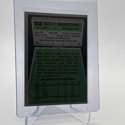 1975 Topps Billy Newsome Football Card #94 NM Quality #2 FREE SHIPPING
