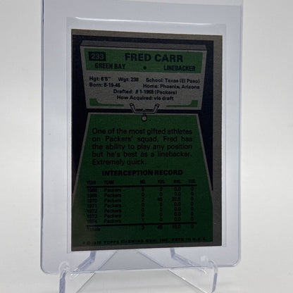 1975 Topps Fred Carr Football Card #233 NM Quality #2 FREE SHIPPING