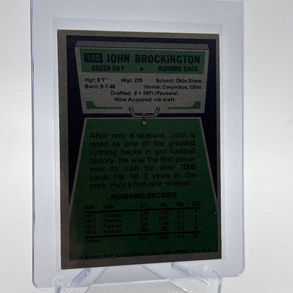 1975 Topps John Brockington Football Card #150 NM Quality #2 FREE SHIPPING