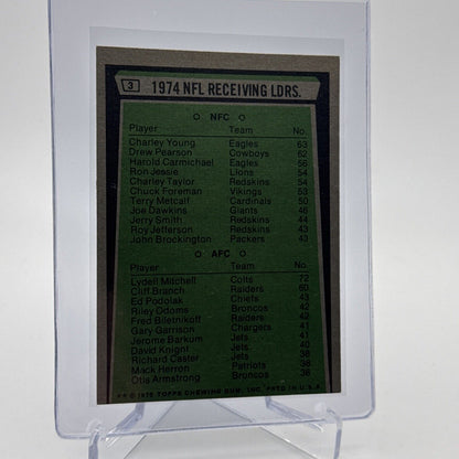 1975 Topps 1974 NFL Receiving Leaders Football Card #3 NM #4 FREE SHIPPING