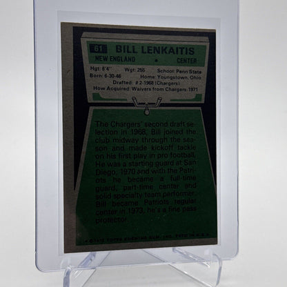 1975 Topps Bill Lenkaitis Football Card #61 NM Quality #6 FREE SHIPPING