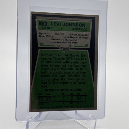 1975 Topps Levi Johnson Football Card #119 NM Quality #5 FREE SHIPPING