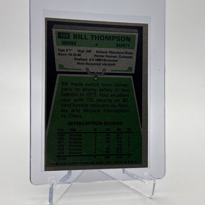 1975 Topps Bill Thompson Football Card #104 NM Quality #3 FREE SHIPPING