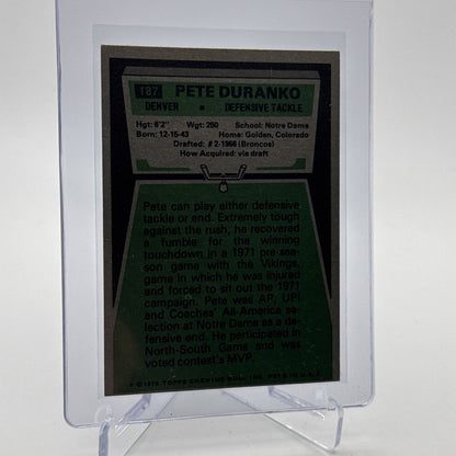1975 Topps Pete Duranko Football Card #187 NM Quality #9 FREE SHIPPING