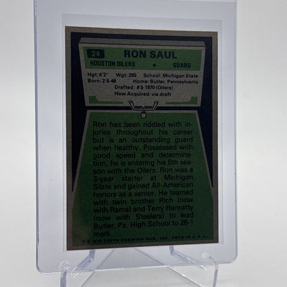 1975 Topps Ron Saul Football Card #24 NM Quality #3 FREE SHIPPING
