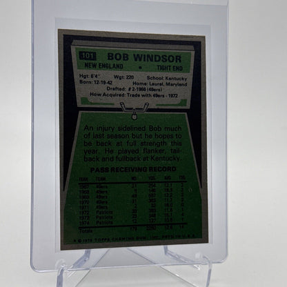 1975 Topps Bob Windsor Football Card #101 NM Quality #3 FREE SHIPPING