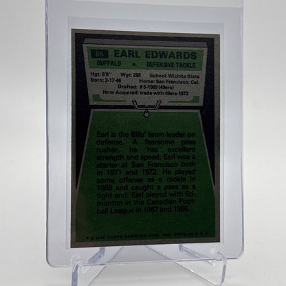 1975 Topps Earl Edwards Rookie Football Card #86 NM Quality #4 FREE SHIPPING