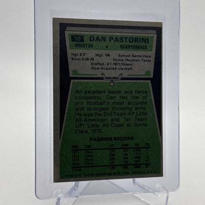 1975 Topps Dan Pastorini Football Card #50 NM Quality #5 FREE SHIPPING