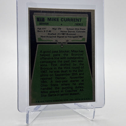 1975 Topps Mike Current Football Card #77 NM Quality #3 FREE SHIPPING