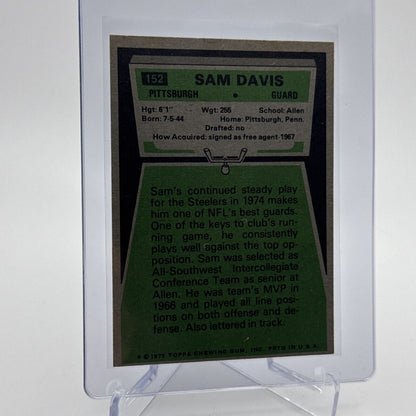 1975 Topps Sam Davis  Football Card #152 NM Quality #6 FREE SHIPPING