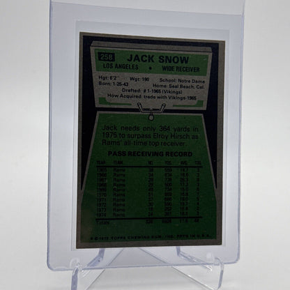 1975 Topps Jack Snow Football Card #258 NM Quality #4 FREE SHIPPING