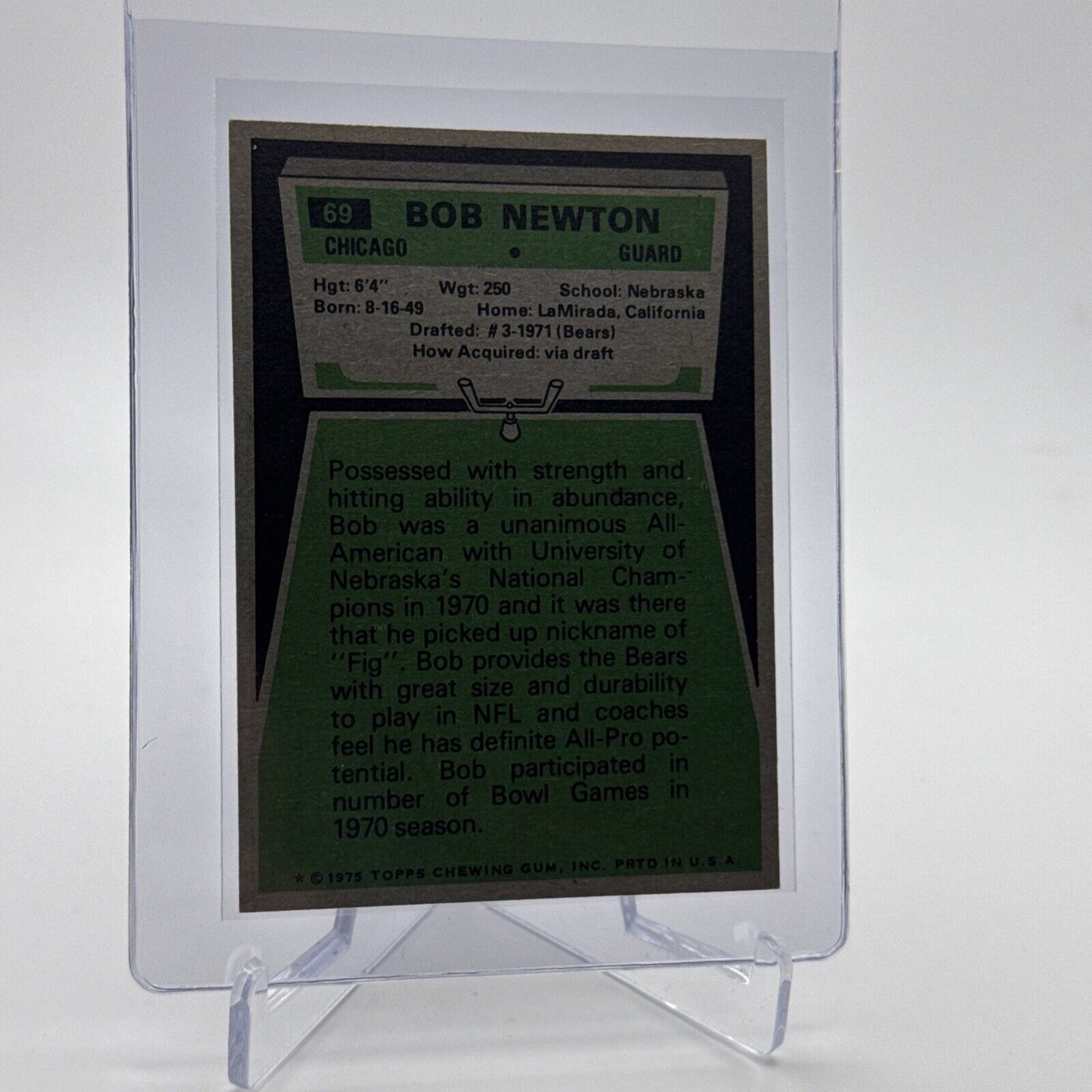 1975 Topps Bob Newton Football Card #69 NM Quality #3 FREE SHIPPING