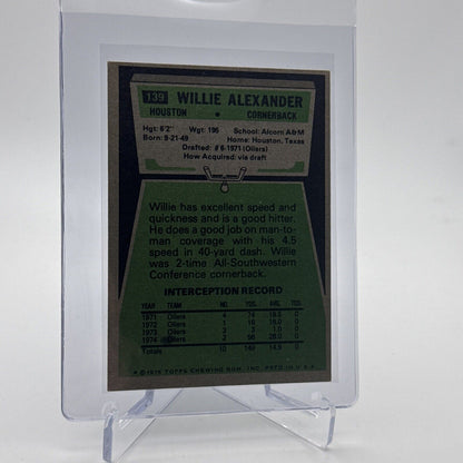 1975 Topps Willie Alexander Football Card #139 NM Quality #5 FREE SHIPPING