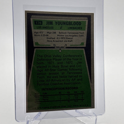 1975 Topps Jim Youngblood Football Card #176 NM Quality #2 FREE SHIPPING