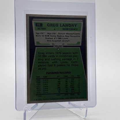 1975 Topps Greg Landry Football Card #15 NM Quality #4 FREE SHIPPING