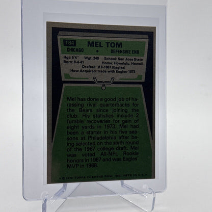 1975 Topps Mel Tom Football Card #184 NM Quality #5 FREE SHIPPING