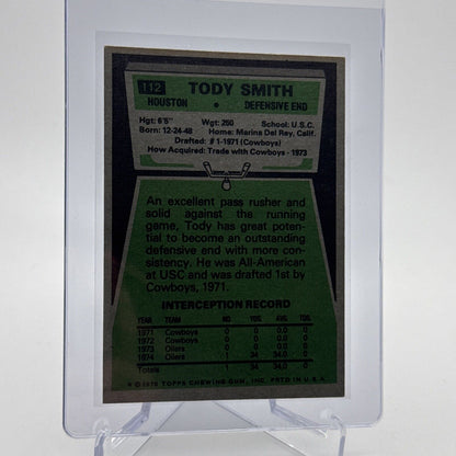 1975 Topps Tody Smith Football Card #112 NM Quality #3 FREE SHIPPING