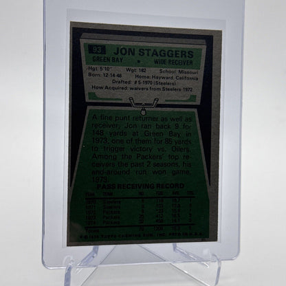 1975 Topps Jon Staggers Football Card #93 NM Quality #6 FREE SHIPPING