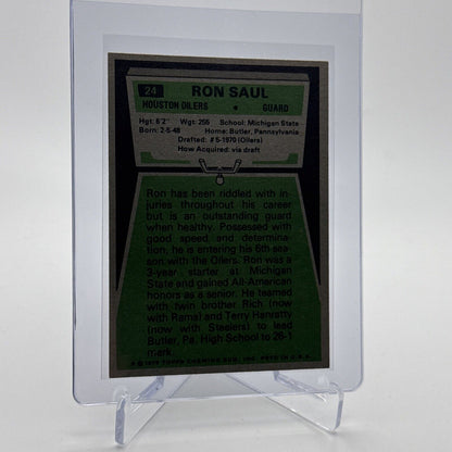 1975 Topps Ron Saul Football Card #24 NM Quality #4 FREE SHIPPING